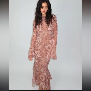 REVOLVE Pink Paisley Maxi Dress